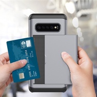 Samsung Galaxy S10 Plus / S10E / S9 / S8 Shockproof Armor Hard Case With Wallet Credit Card Slot Fun