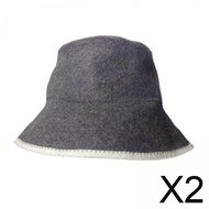 [mojotorw7] 2x Premium Wool Sauna Cap - Heat Protection Headwear for Russian Steam Rooms