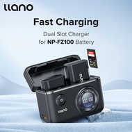 LLANO NP-FZ100 Camera Charger Dual Slot Digital Display with SD Card Storage Function For Sony A7M4/