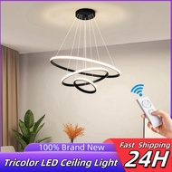 Modern Tricolor Chandelier Ceiling light Led Rings Circle Ceiling Light Dining Room Lampu LED Light