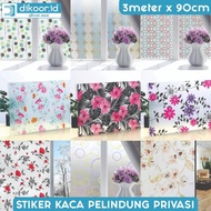 (COD) 3m x 90cm Stiker Kaca Film Buram Untuk Jendela Sandblast Polos Self Adhesive Per Rol 3m x 90cm