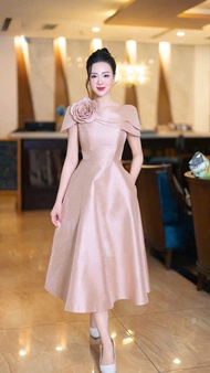 Đầm Dự Tiệc Dáng Xoè Thiết Kế Kèm Bông Sang Trọng - Glady G442 - Đầm Dự Tiệc Dáng Dài Đầm Dạ Hội Cao