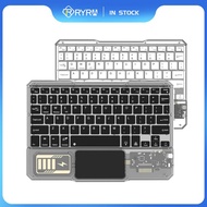 【Worth-Buy】 Ryra Rgb Transparent Bluetooth Keyboard Rechargeable Wireless Keyboard With Touchpad For Ios Pc
