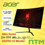 ACER NITRO ED270U S3 / ED270US3 27" CURVED GAMING MONITOR ( 27" VA WQHD / 1MS / 180HZ / FREESYNC / H