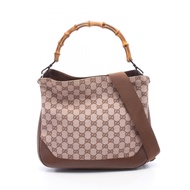 【二手】Gucci GUCCI 竹節雙肩包 001･4095ブラウン帆布皮革竹節雙肩包 女士二手 B