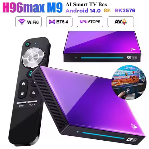 H96 MAX M9 AI Smart TV Box Rockchip RK3576 Android 14 Wifi6 BT5.4 1000M LAN 8K 4K 4GB 32GB 8GB 128GB