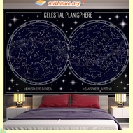 World Map Tapestry High-Definition Map Fabric Wall Hanging Decor Watercolor Map Letter Polyester Tab