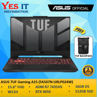 Asus TUF Gaming A15 144Hz Gaming Laptop (15.6"/R7 7435HS/RTX4050/16GB DDR5/512GB SSD) (FA507N-URLP02