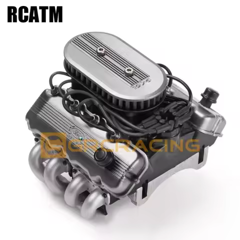 Classic Simulated V8 F76 427 SOHC Engine Motor Fan Radiator For 1/10 RC Crawler Car Traxxas TRX4 TRX