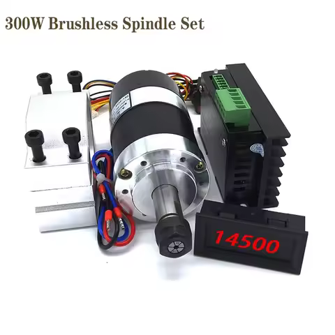 WS55-140 Brushless 300W Spindle High Speed 0.3KW Air-cool Spindle Motor DC 36V 12000 RPM MACH3 with 