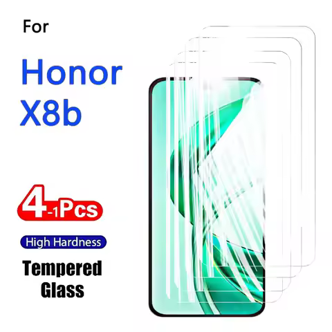 1-4pcs Screen Protectors For Honor X8b Tempered Glass Crystal 6.7" High HD 9H Aluminum Anti Scratch 