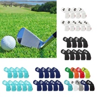 Adepe 9Pcs Golf Club Iron Headcover PU Leather 4-9,PW,SW,AW Guard Accessories