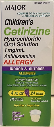 Children's CETIRIZINE Hydrochloride Oral Solution 1MG/ML Allergy ANTIHISTAMINE