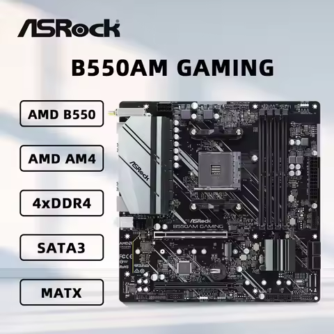 ASRock B550AM GAMING Motherboard Supports Ryzen 9 5900X 3900X Ryzen 7 5800x3D 5700x3D 5600X 5600G CP