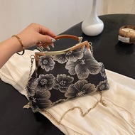 Beg Shell Mewah Bersulam Beg Tangan Bersulam Fesyen Baharu Beg Selempang Bahu Rantaian Artistik