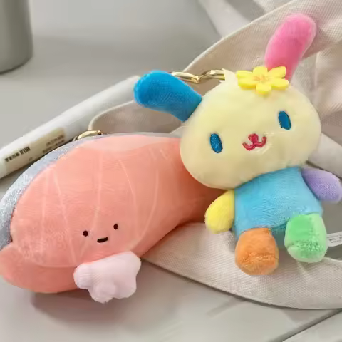 Sanrio Usahana Plush Keychain Kirimichan Backpack Pendant Kawaii Cartoon Rabbit Salmon Bag Charm Cre
