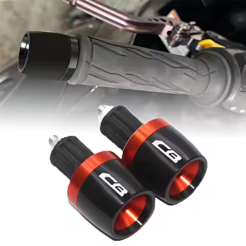 Motorcycle CNC 7/8"22MM Handlebar Grips Handle Bar Cap End Plugs Fit For Logo-CB CB 400 500 750 1300