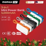 Momax 1-Power Mini 3 In 1 USB-C Power Bank (5000mAh)