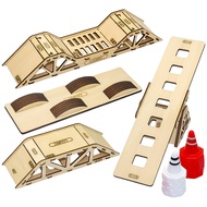 cod RC Wooden Bridge Simulation Obstacle Steep Slope with Traffic Cones RC Car Obstacle Set for LDAR