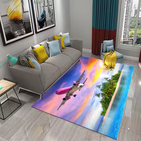 3D Airplane Carpet for Livingroom Bathroom Entrance Anti-slip Mat Doormat Carpet for Kitchen Kids Te