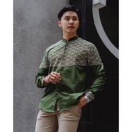 KEMEJA PRIA Men's Batik Shirts - Adam 07 (Army), Men's Shirts, Men's Batik Shirts, Children's Batik 