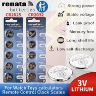 RENATA CR2032 / CR2025 3V Lithium Battery High-Stability Coin Cell, 7-Year Shelf Life