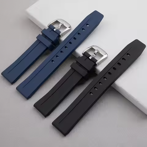19mm Blue Black Soft Rubber Watchband For Tissot Strap Le Locle T41 T006 PRC200 T114 Silicone Watch 