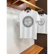 VERSACE/VERSACE Men Women Plus Size Short Sleeve Couple Style Basic Temperament Loose Japanese Style