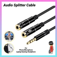xs coverAudio Splitter 3.5mm Mic+Headphone Cable Jack Adapter 1 Male to 2 Female For headphones PC P
