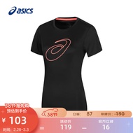 亚瑟士ASICS运动T恤女子透气跑步短袖舒适百搭上衣 2012C841-001 黑色 L