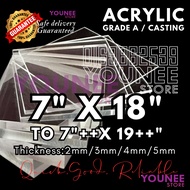 7 x 18 TO 7++ X 19++ inches acrylic sheet with 2mm, 3mm 4mm and 5mm / transparent akrilik
