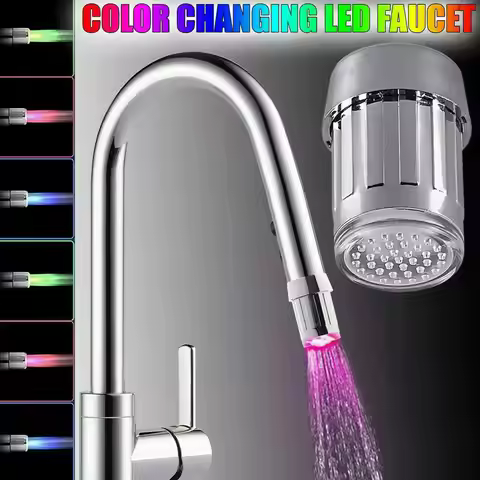 Faucet Sensor 7 Change Color Kitchen Accessories LED Kit Light Faucet Faucet Light Water Stream Empe