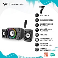Vinnfier VF ECCO 7 BTU 2.1 Bluetooth Karaoke Speaker USB Powered 50W Max USB Pendrive FM Radio Micro