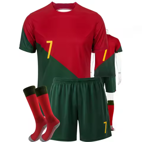 Portugal #7 Kids Football Soccer Jersey/Shorts/Socks Kit Youth Sizes