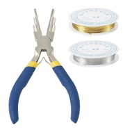 [Lapurer]2 Rolls Jewelry Beading Wires 20 Gauge Bendable Copper Wire with 1Pcs Pliers Tarnish Resist