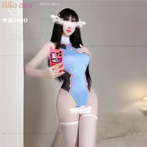 Swimsuit Cosplay Costume Anime Overwatch DVa Game Mech Pilot Gamer Lingerie Role Play Gift for Coupl