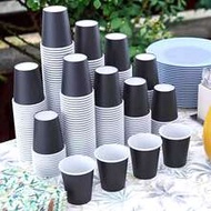 10/20/50/100pcs Disposable Black Party Cups, 9oz Paper Cups, Beverage Cups, Cold Drink Cups, Coffee 