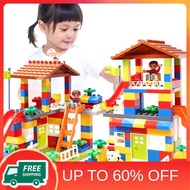 89PCS Big Size Slide Blocks Compatible Lego Duplo City House Roof Big Particle Building Block Castle