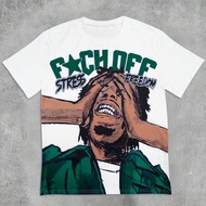 เสื้อยืดแขนสั้นคอกลมแบบเป็นกิจวัตรลายตัวอักษรและตัวอักขระสำหรับผู้ชาย