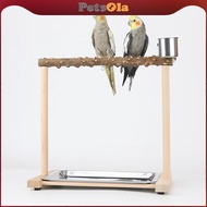 PETSOLA Pet Parrot Perch Stand Birds Wood Exercise Perch Gym Stand Parrot Cage Accessories Parrot Tr