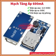 Boost Booster Circuit 0.9~5V to 5VDC - 600mA with integrated USB Port - Backup charger