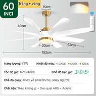 Quạt trần đèn GOGEOUS 8 cánh đường kính 60inch có điều khiển từ xa động cơ siêu khỏe chạy cực êm