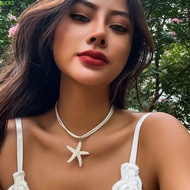BUCKS Conch Clavicle Chain, Pendant Gold Starfish Necklace, Fashion Bohemian Style Y2K Accessories B