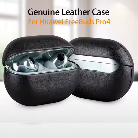 Genuine Leather Case for HUAWEI FreeBuds Pro 4 Luxury Real Skin Protective HUAWEI FreeBuds Pro 3 Cov