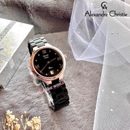 [Original] Alexandre Christie 2696 LDBBRBA Elegance Women's Watch with Black Dial Black Stainless Steel