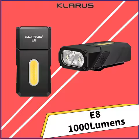 Klarus E8 1000Lumens EDC Flashlight 180° Swivel-Head USB-C Rechaegable With Magnetic Protable Wrok L