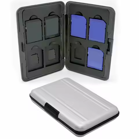 Memory Card Case Silver Micro SD Card Holder SDXC Storage Holder Aluminum Protector Storage Box for 