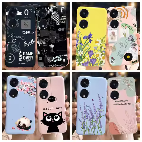 For OPPO Reno 8T 4G Case 2023 Fashion Flower Slim Silicone Shockproof Bumper For OPPO Reno8 T CPH248