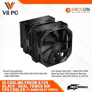 ID-COOLING FROZN A720 BLACK DUAL TOWER WITH 140MM FANS Intel LGA20XX/1700/1200/1151/1150/1155/1156  