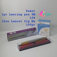 Lancing Stainless Steel Cupping Pen Sm Bonus Cupping Needles 21G Ms Contents 100